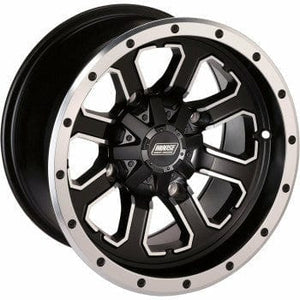 Machined 548X Wheel Black 548X 14X7 - 4/156 - 4+3 by Moose Utility 548M147156MBMF4 Non Beadlock Wheel 02300744 Parts Unlimited Drop Ship