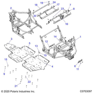 Main Frame Weld, Matte Black, C by Polaris 1024120-458 OEM Hardware P1024120-458 Off Road Express Drop Ship