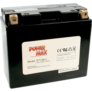 Maintenance-Free Battery By Power Max GT12B-4 Battery 2113-0221 Parts Unlimited Drop Ship