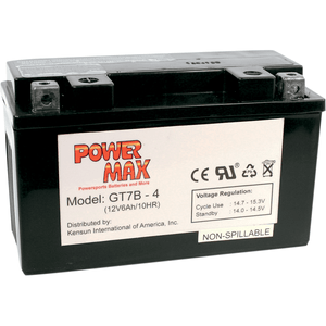 Maintenance-Free Battery By Power Max GT7B-4 Battery 2113-0095 Parts Unlimited Drop Ship