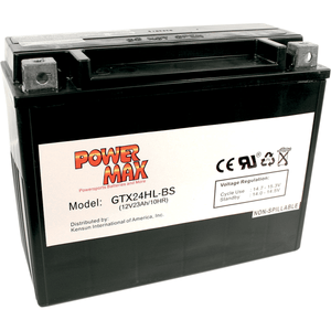 Maintenance-Free Battery By Power Max GTX24HL-BS Battery 2113-0223 Parts Unlimited Drop Ship