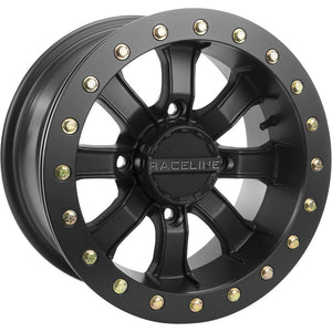 Mamba Beadlock Wheel 14X7 4/156 4+3 (+5MM) Blackout by Raceline A71B-47056-43 Non Beadlock Wheel 570-1553 Western Powersports Drop Ship