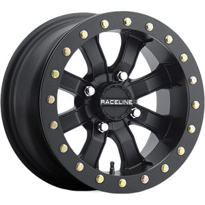 Mamba Beadlock Wheel 14X7 4/156 4+3 (+5MM) Blackout by Raceline A71B-47056-43 Non Beadlock Wheel 570-1553 Western Powersports Drop Ship