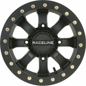 Mamba Beadlock Wheel Kit w/ Rip Saw Tire 14X7 4/156 4+3 (+5MM) Blackout by Raceline 570-5109+570-1553 Premounted Wheel & Tire Kit 570-27195 Western Powersports Drop Ship