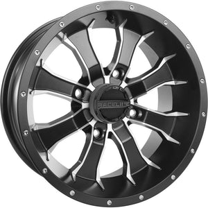 Mamba Wheel 14X7 4/110 5+2 (+10MM) Black/Machined by Raceline A7747011-52 Non Beadlock Wheel 570-1507 Western Powersports Drop Ship