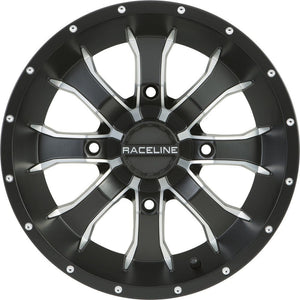 Mamba Wheel 14X7 4/110 5+2 (+10MM) Black/Machined by Raceline A7747011-52 Non Beadlock Wheel 570-1507 Western Powersports Drop Ship