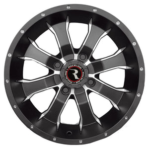 Mamba Wheel 14X7 4/137 5+2 (+10MM) Black/Machined by Raceline A7747037-T-52 Non Beadlock Wheel 570-1591 Western Powersports Drop Ship