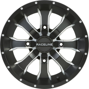 Mamba Wheel 14X7 4/156 4+3 (+5MM) Black/Machined by Raceline A7747056-43 Non Beadlock Wheel 570-1510 Western Powersports Drop Ship