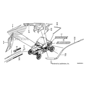 Mark A, Left Cover (Upper) (Type1) by Honda 86712-HL6-A00ZB OEM Hardware 86712-HL6-A00ZB Off Road Express Peach St