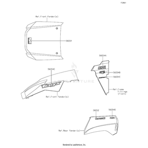 Mark,Fr Fender,K by Kawasaki 56054-1263 OEM Hardware 56054-1263 Off Road Express Peach St