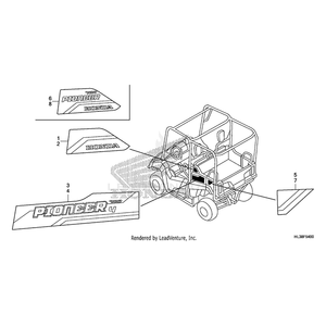 Mark, Left Bed Side Cover (Type1) by Honda 86812-HL3-600ZA OEM Hardware 86812-HL3-600ZA Off Road Express Peach St