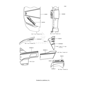 Mark,Over Fender,Lh by Kawasaki 56054-1257 OEM Hardware 56054-1257 Off Road Express Peach St