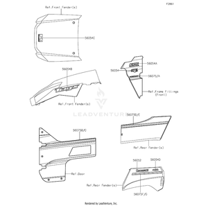 Mark,Rr Fender,4X4 by Kawasaki 56054-1853 OEM Hardware 56054-1853 Off Road Express Peach St