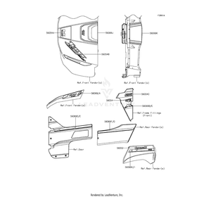 Mark,Side Guard,Eps by Kawasaki 56054-1544 OEM Hardware 56054-1544 Off Road Express Peach St