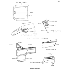 Mark,Side Guard,Fox by Kawasaki 56054-1254 OEM Hardware 56054-1254 Off Road Express Peach St