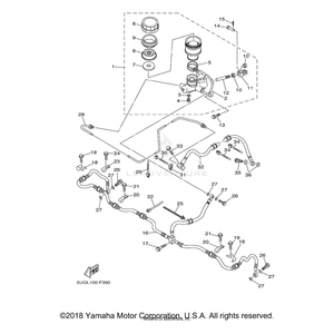 Master Cylinder Assembly by Yamaha 5UG-2583T-00-00 OEM Hardware 5UG-2583T-00-00 Off Road Express