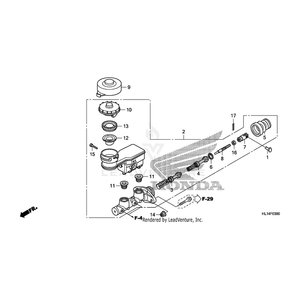 Master Cylinder Assembly (Coo) by Honda 45500-HL1-305 OEM Hardware 45500-HL1-305 Off Road Express Peach St