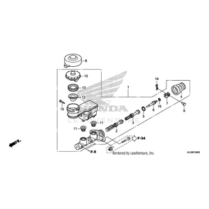 Master Cylinder Assembly (Nissin) (Na Use Alt:45500-Hl3-305) by Honda 45500-HL3-A02 OEM Hardware 45500-HL3-A02 No Longer Available