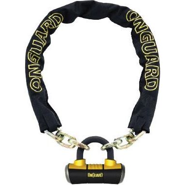 Mastiff 8019L Chain With Boxer U-Lock Blk/Yellow 6 Ft by Onguard