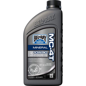 Mc-4T Mineral 10W-40 1L 12/Case by Bel Ray 99401-BT1LA Engine Oil Mineral 840-00201 Western Powersports