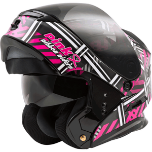 MD-01 PRR Helmet by GMAX G1012405 Modular Helmet 72-4729M Western Powersports Drop Ship MD / Black/Pink