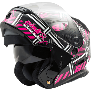 MD-01 PRR Helmet by GMAX G1012405 Modular Helmet 72-4729M Western Powersports Drop Ship MD / Black/Pink