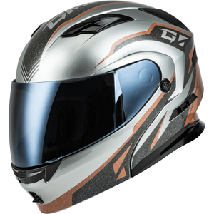 MD-01 Volta Helmet by GMAX M101381278 Modular Helmet 72-72962X Western Powersports Grey/Black/Copper Metallic / 2X