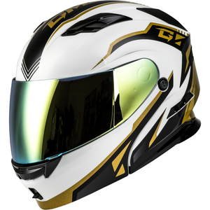 MD-01 Volta Helmet by GMAX M101381298 Modular Helmet 72-72992X Western Powersports White/Gold/Black Metallic / 2X