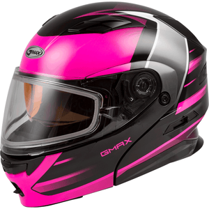 MD-01S Modular Snow Helmet Descendant Dual Shield by GMAX M2013176 Modular Helmet 72-6293L Western Powersports Drop Ship LG / Black/Pink/White