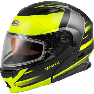 MD-01S Modular Snow Helmet Descendant Dual Shield by GMAX M2013748 Modular Helmet 72-62912X Western Powersports Drop Ship 2X / Black/Hi-Vis Yellow