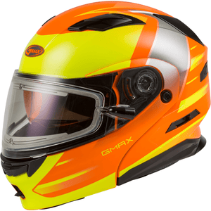 MD-01S Modular Snow Helmet Descendant Electric Shield by GMAX M4012664 Modular Helmet E72-6295S Western Powersports Drop Ship SM / Neon Orange/Hi-Vis Yellow