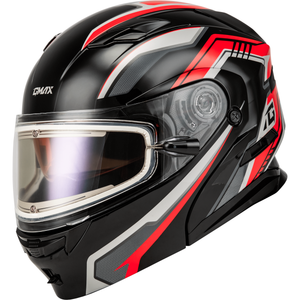 MD-01S Transistor Electric Helmet by GMAX M40139158 Modular Helmet 72-72892X Western Powersports Black/Red / 2X