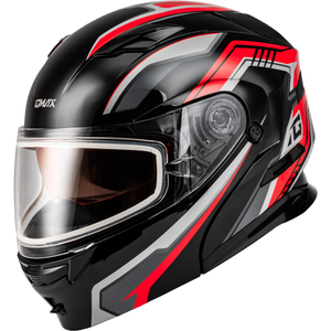 MD-01S Transistor Snow Helmet by GMAX M20139158 Modular Helmet 72-72842X Western Powersports Black/Red / 2X