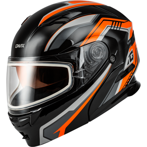 MD-01S Transistor Snow Helmet by GMAX M20139288 Modular Helmet 72-72862X Western Powersports Orange/Black / 2X