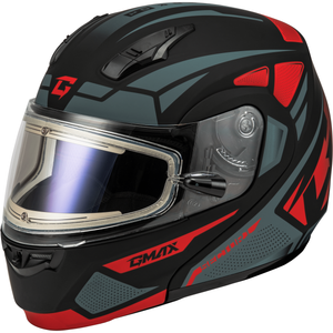 MD-04S Sector Electric Helmet by GMAX M4043158 Modular Helmet 72-73322X Western Powersports Black/Red / 2X