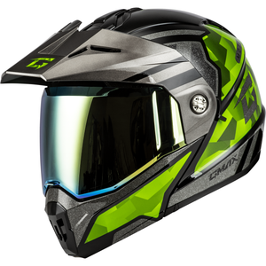 MD-74 Striker Modular Helmet by GMAX M17411068 Modular Helmet 72-72502X Western Powersports Black/Silver/Green Metallic / 2X