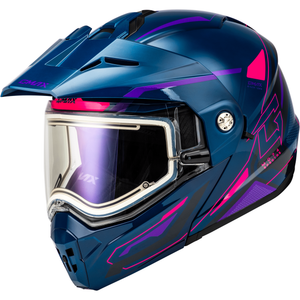 MD-74S Spectre Modular Helmet w/Electric Shield by GMAX M107421088 Modular Helmet 72-72412X Western Powersports Blue/Pink/Purple / 2X