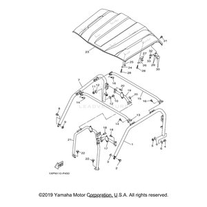 Member, Roof Frame 2 by Yamaha 1XD-K8393-00-00 OEM Hardware 1XD-K8393-00-00 Off Road Express Drop Ship