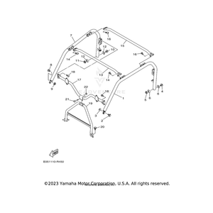 Member, Roof Frame 2 by Yamaha 2MB-K8393-00-00 OEM Hardware 2MB-K8393-00-00 Off Road Express Drop Ship