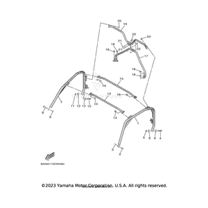 Member, Roof Frame 2 by Yamaha B4J-K8393-01-00 OEM Hardware B4J-K8393-01-00 Off Road Express Drop Ship