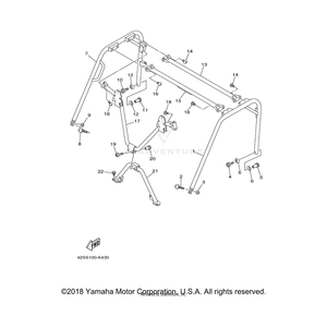 Member, Roof Frame by Yamaha 1RB-K8392-00-00 OEM Hardware 1RB-K8392-00-00 Off Road Express Drop Ship