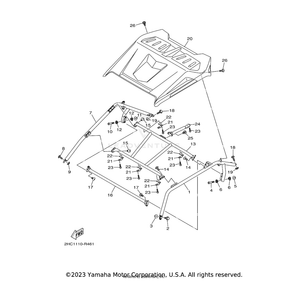 Member, Roof Frame by Yamaha 2HC-K8392-00-00 OEM Hardware 2HC-K8392-00-00 Off Road Express Drop Ship