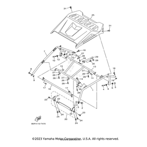 Member, Roof Frame by Yamaha 2HC-K8392-30-00 OEM Hardware 2HC-K8392-30-00 Off Road Express Drop Ship