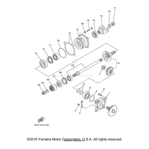 Middle Driven Shaft Assembly by Yamaha 5B4-1755A-01-00 OEM Hardware 5B4-1755A-01-00 Off Road Express