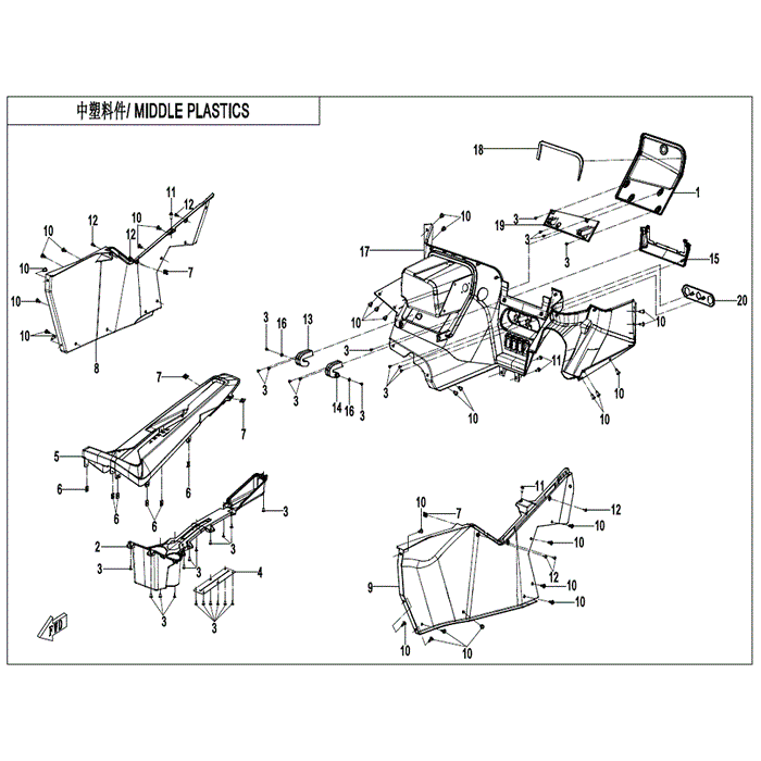 Middle Protection Cover by CF Moto