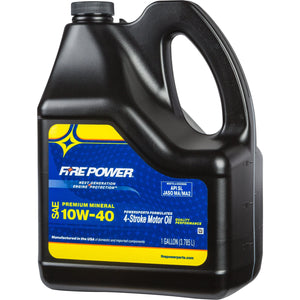 Mineral 4-Stroke Oil 10W-40 Gal 4/Case by Fire Power 196980 Engine Oil Mineral 841-00232 Western Powersports