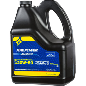 Mineral 4-Stroke Oil 20W-50 Gal 4/Case by Fire Power 196974 Engine Oil Mineral 841-00432 Western Powersports