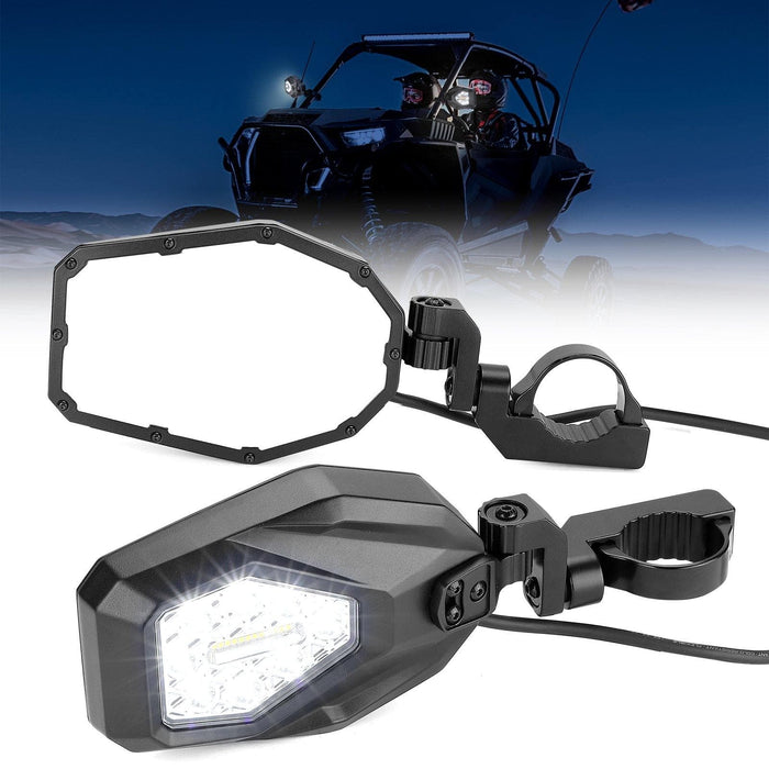 Mirrors with LED Turn Signal Lights For Honda Pioneer / Talon by Kemimoto