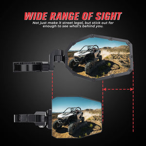 Mirrors with LED Turn Signal Lights(New Design) Compatible With Polaris Ranger by Kemimoto B0106-05602BK-RG Side View Mirror LED B0106-05602BK-RG Kemimoto