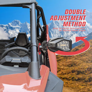 Mirrors with LED Turn Signal Lights(New Design) Compatible With Polaris Ranger by Kemimoto B0106-05602BK-RG Side View Mirror LED B0106-05602BK-RG Kemimoto